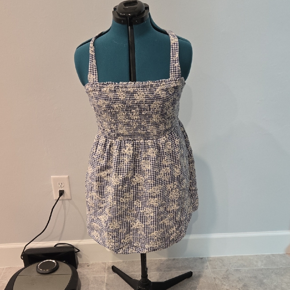 American Eagle Blue Gingham Sundress